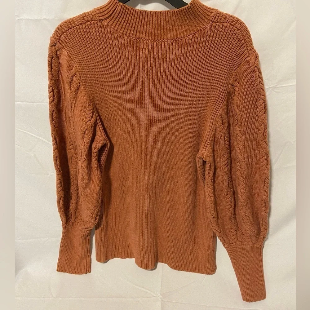 Cable stitch balloon braided long sleeved pullover sweater size large - Picture 5 of 8